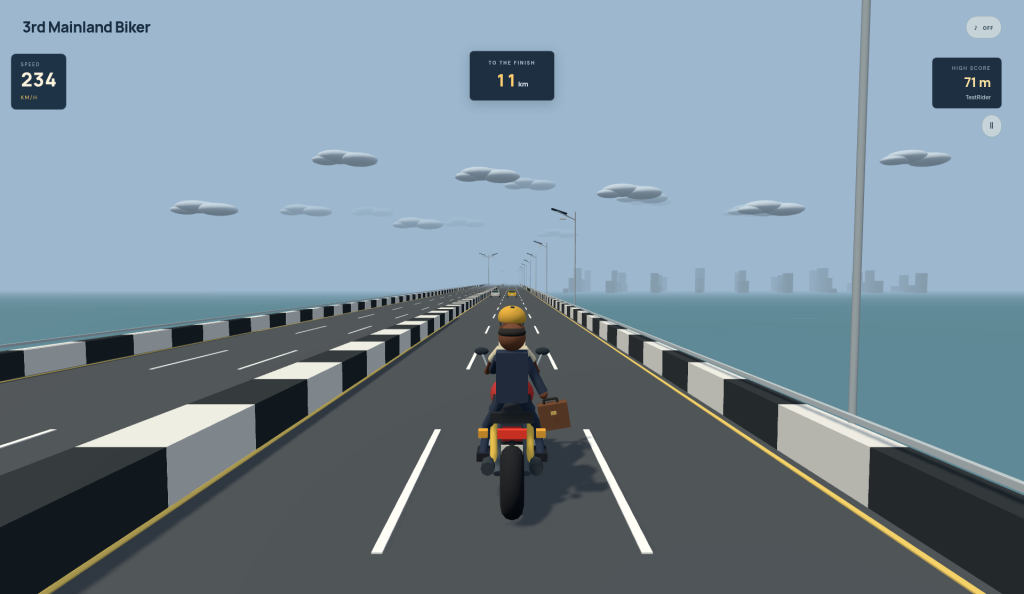 Screenshot of 3rd Mainland Biker during testing